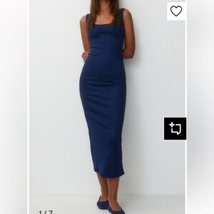 Pull&Bear Dark Blue Midi Dress